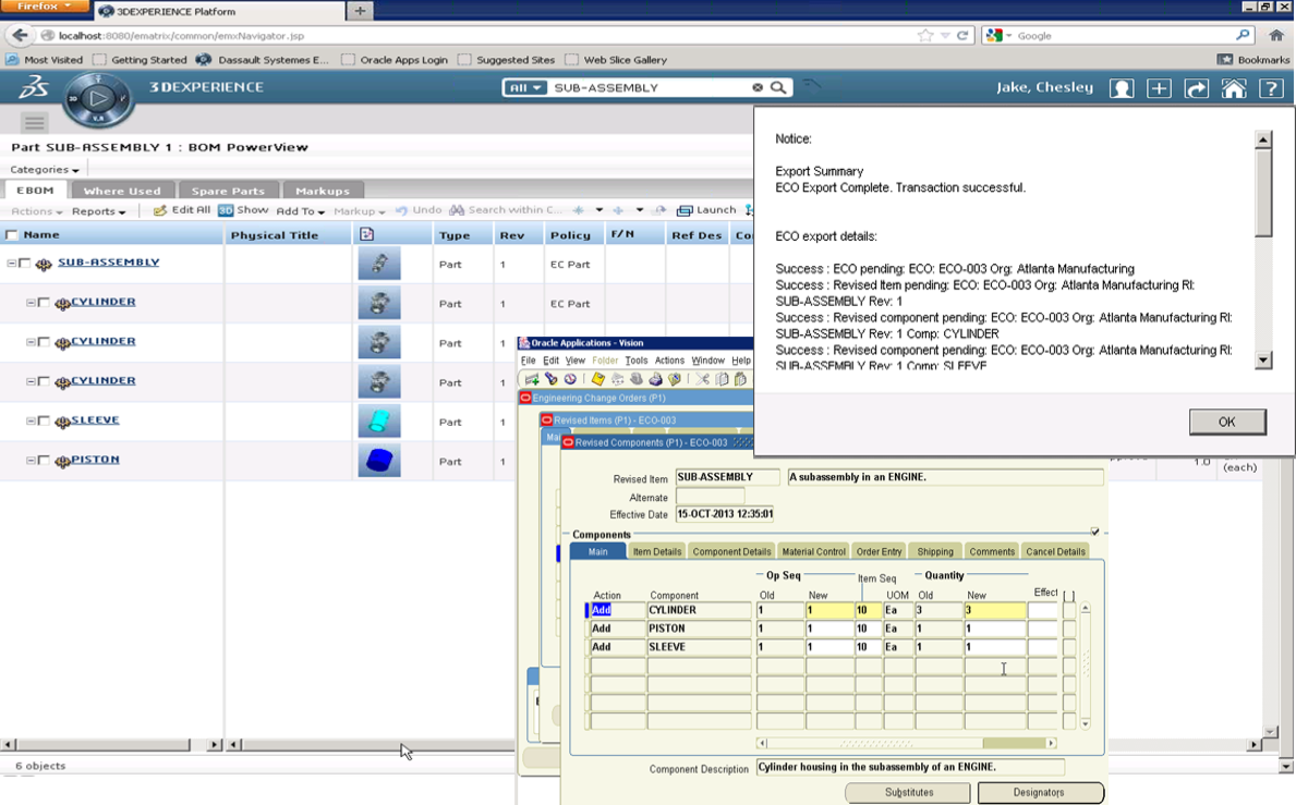 Enovia Oracle ERP Integration