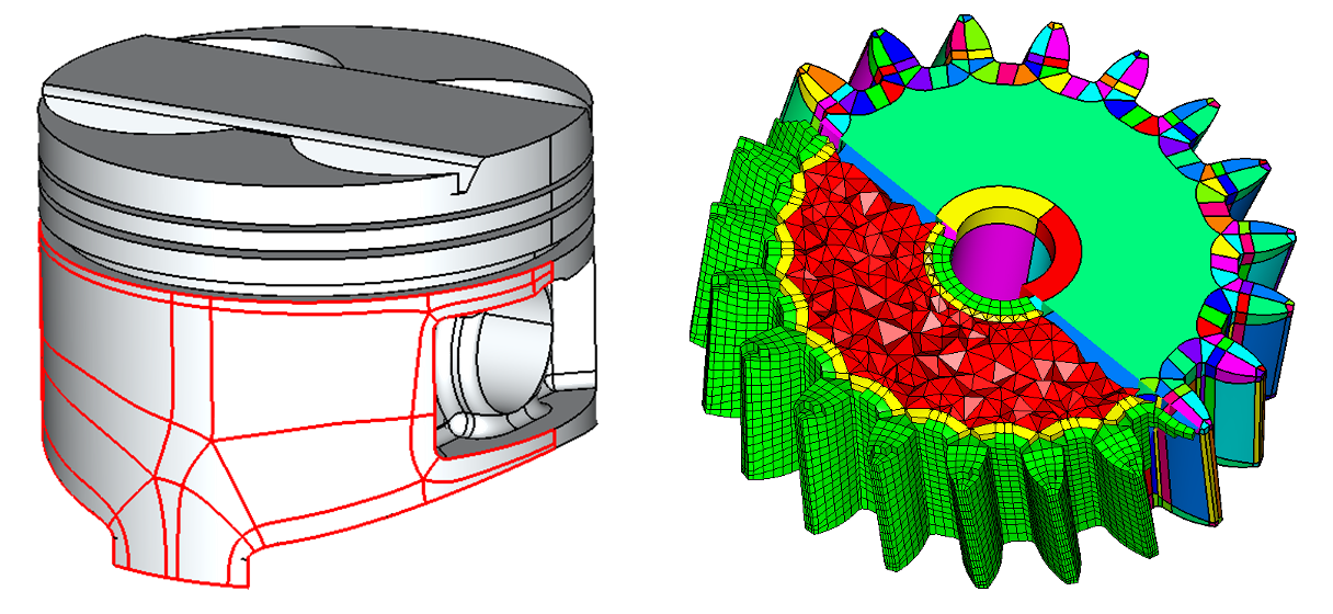 CADfix Automatic subdivision CAD and hex mesh